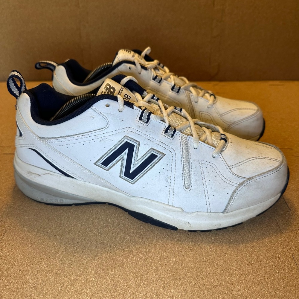 New Balance 608v5 Mens 10.5 4E Extra Wide White Navy Training Shoes MX608WN5